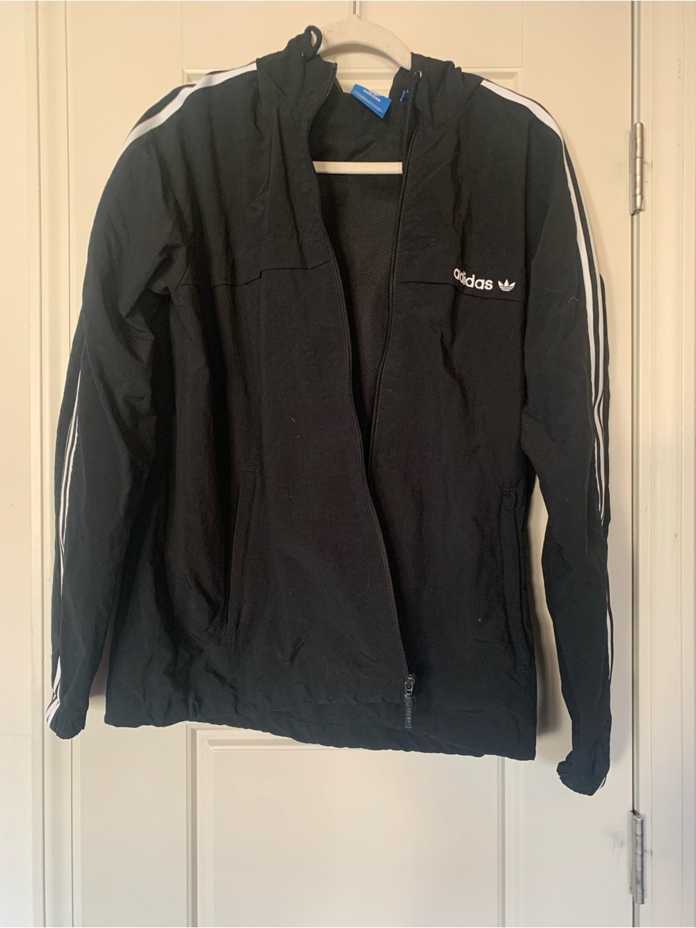 Adidas Women's Black Hooded Track Jacket Medium